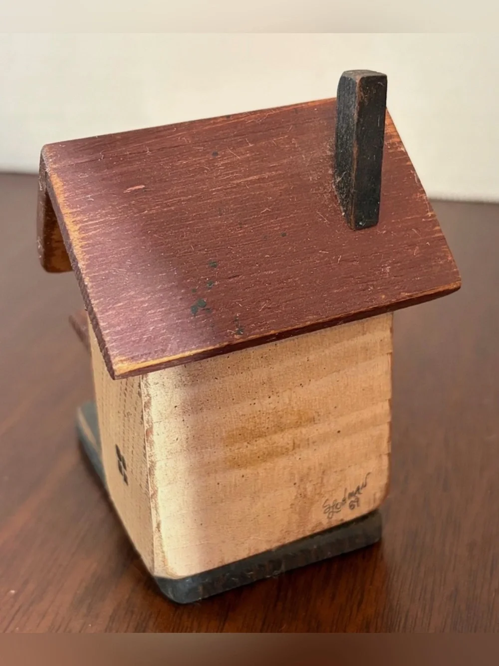 Country Folk Art Handmade Primitive Wooden Shelf Sitter 80s Cottage Decor Lot